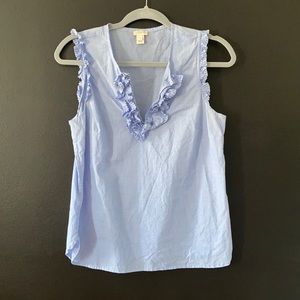 Chambray Ruffle Blouse